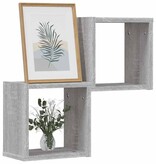 VidaXL Wandplanken met opslag 2 pcs Grijs 26 x 15 x 26 cm Bewerkt hout