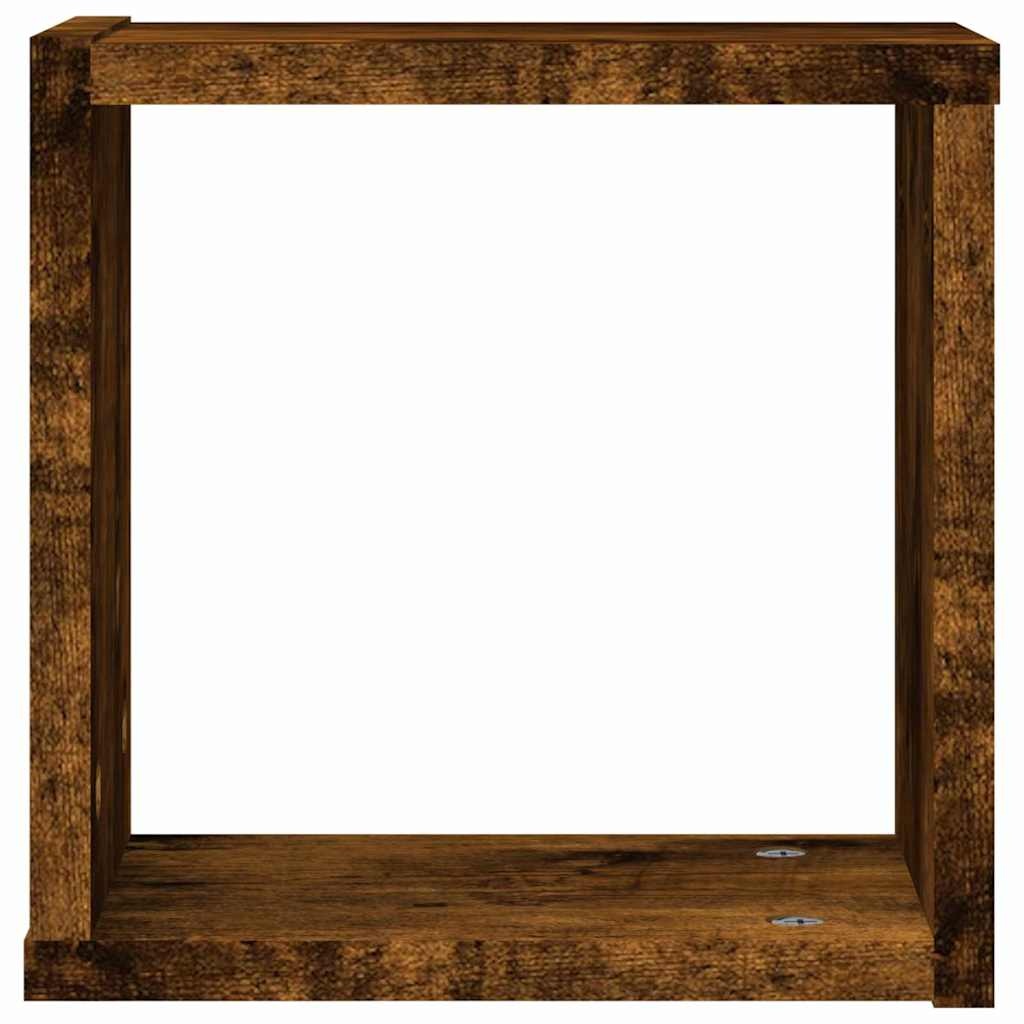 VidaXL Wandplanken met opslag 4 pcs Bruin 26 x 15 x 26 cm Bewerkt hout