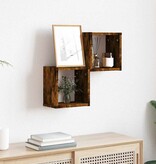 VidaXL Wandplanken met opslag 2 pcs Bruin 26 x 15 x 26 cm Bewerkt hout