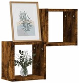 VidaXL Wandplanken met opslag 2 pcs Bruin 26 x 15 x 26 cm Bewerkt hout