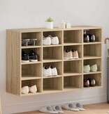 VidaXL Schoenenkast Sonoma Eiken 103 x 30 x 67 cm Bewerkt hout