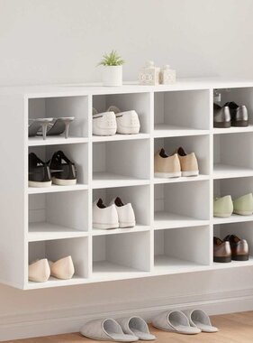 VidaXL Schoenenkast met plank Wit 103 x 30 x 67 cm Bewerkt hout