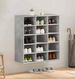 VidaXL Schoenenkast Betongrijs 77,5 x 30 x 83,5 cm Bewerkt hout