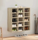 VidaXL Schoenenkast Sonoma Eiken 77,5 x 30 x 83,5 cm Bewerkt hout