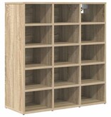 VidaXL Schoenenkast Sonoma Eiken 77,5 x 30 x 83,5 cm Bewerkt hout