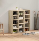 VidaXL Schoenenkast Sonoma Eiken 77,5 x 30 x 83,5 cm Bewerkt hout