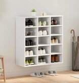 VidaXL Schoenenkast met plank Wit 77,5 x 30 x 83,5 cm Bewerkt hout