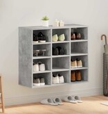 VidaXL Schoenenkast Betongrijs 77,5 x 30 x 67 cm Bewerkt hout