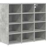 VidaXL Schoenenkast Betongrijs 77,5 x 30 x 67 cm Bewerkt hout