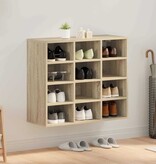VidaXL Schoenenkast Sonoma Eiken 77,5 x 30 x 67 cm Bewerkt hout