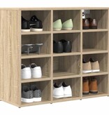 VidaXL Schoenenkast Sonoma Eiken 77,5 x 30 x 67 cm Bewerkt hout