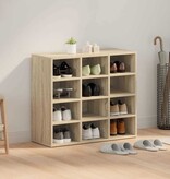 VidaXL Schoenenkast Sonoma Eiken 77,5 x 30 x 67 cm Bewerkt hout
