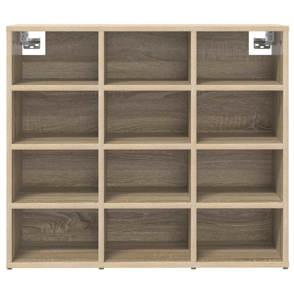 VidaXL Schoenenkast Sonoma Eiken 77,5 x 30 x 67 cm Bewerkt hout