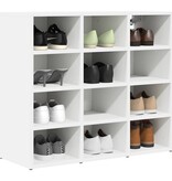 VidaXL Schoenenkast met plank Wit 77,5 x 30 x 67 cm Bewerkt hout
