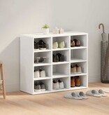VidaXL Schoenenkast met plank Wit 77,5 x 30 x 67 cm Bewerkt hout