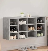 VidaXL Schoenenkast met plank Betongrijs 103 x 30 x 51 cm Bewerkt hout