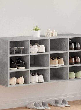 VidaXL Schoenenkast met plank Betongrijs 103 x 30 x 51 cm Bewerkt hout