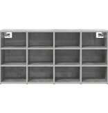 VidaXL Schoenenkast met plank Betongrijs 103 x 30 x 51 cm Bewerkt hout