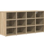 VidaXL Schoenenkast Sonoma Eiken 103 x 30 x 51 cm Bewerkt hout