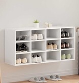 VidaXL Schoenenkast met plank Wit 103 x 30 x 51 cm Bewerkt hout