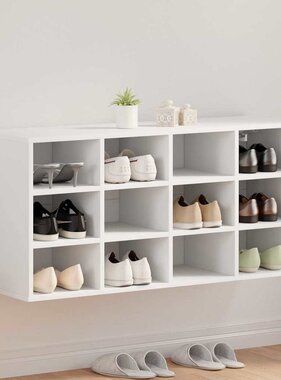 VidaXL Schoenenkast met plank Wit 103 x 30 x 51 cm Bewerkt hout