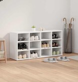 VidaXL Schoenenkast met plank Wit 103 x 30 x 51 cm Bewerkt hout