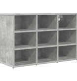 VidaXL Schoenenkast Betongrijs 77,5 x 30 x 51 cm Bewerkt hout