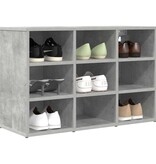 VidaXL Schoenenkast Betongrijs 77,5 x 30 x 51 cm Bewerkt hout