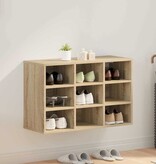 VidaXL Schoenenkast Sonoma Eiken 77,5 x 30 x 51 cm Bewerkt hout