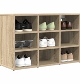 VidaXL Schoenenkast Sonoma Eiken 77,5 x 30 x 51 cm Bewerkt hout