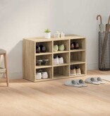 VidaXL Schoenenkast Sonoma Eiken 77,5 x 30 x 51 cm Bewerkt hout