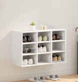 VidaXL Schoenenkast met plank Wit 77,5 x 30 x 51 cm Bewerkt hout
