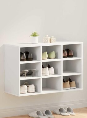 VidaXL Schoenenkast met plank Wit 77,5 x 30 x 51 cm Bewerkt hout
