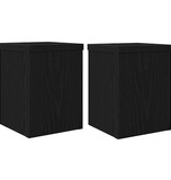 VidaXL Plantenstandaard 2 pcs Zwart Eiken 15 x 15 x 20 cm Bewerkt hout