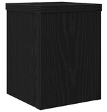 VidaXL Plantenstandaard 2 pcs Zwart Eiken 15 x 15 x 20 cm Bewerkt hout