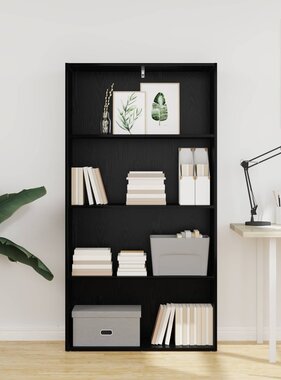 VidaXL Boekenkast Zwart Eiken 80 x 30 x 151,5 cm Bewerkt hout