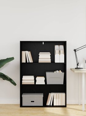 VidaXL Boekenkast Zwart Eiken 60 x 30 x 76.5 cm Bewerkt hout