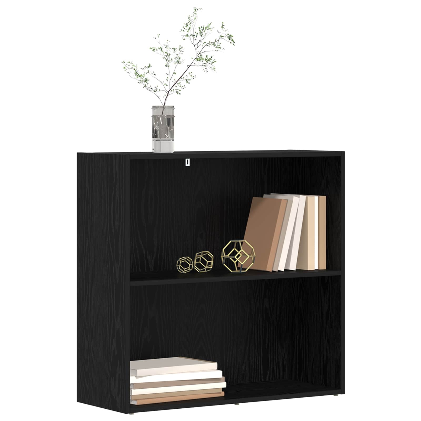 VidaXL Boekenkast Zwart Eiken 60 x 30 x 76.5 cm Bewerkt hout