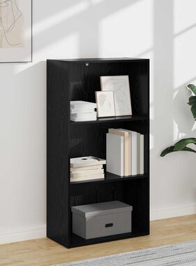 VidaXL Boekenkast Zwart Eiken 60 x 30 x 76.5 cm Bewerkt hout