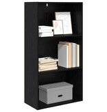 VidaXL Boekenkast Zwart Eiken 60 x 30 x 76.5 cm Bewerkt hout