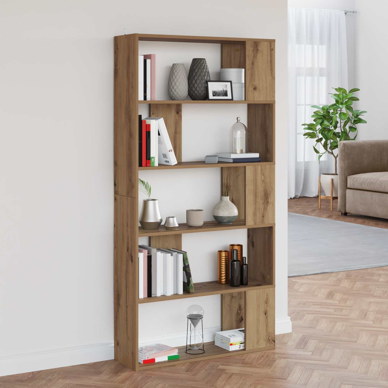 VidaXL Boekenkast Artisan Eiken 80 x 24 x 159 cm Bewerkt hout