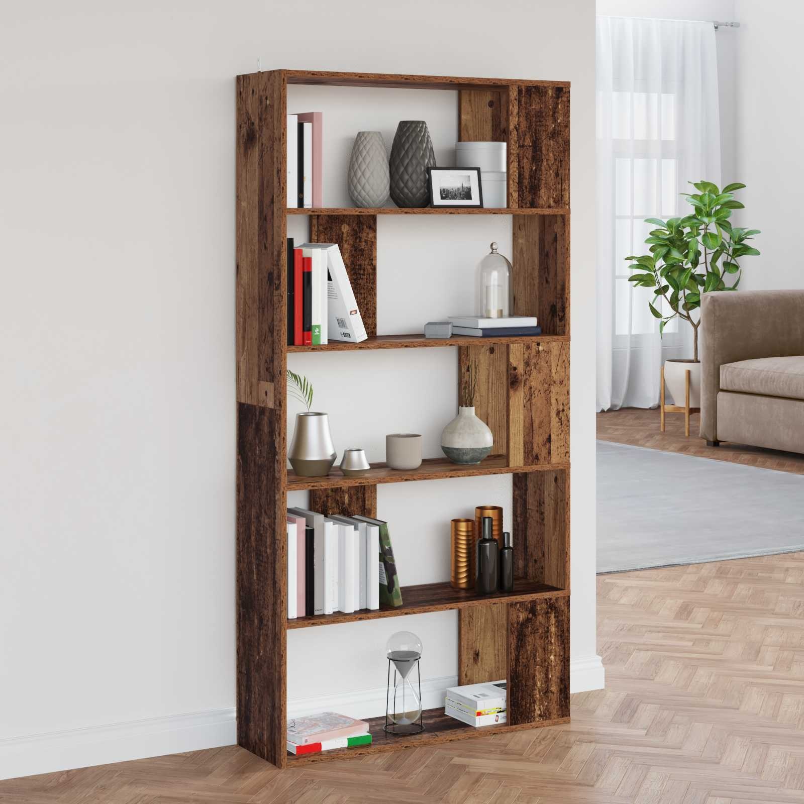VidaXL Boekenkast Oudhout 80 x 24 x 159 cm Bewerkt hout