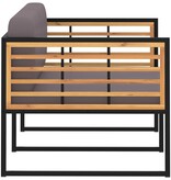 VidaXL Tuinbank met kussens 136 cm massief acaciahout donkergrijs