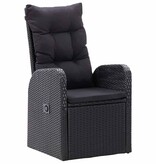 VidaXL Buiten eetset met kussen 11 pcs Zwart Poly riet