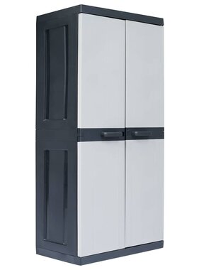 VidaXL Tuinkast Zwart 89 x 54 x 190 cm Kunststof