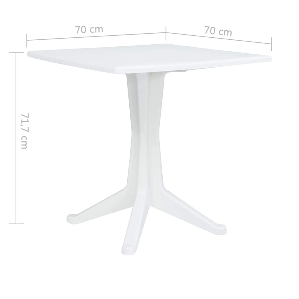 VidaXL Tuinstafel Wit 70 x 70 x 71.7 cm Kunststof
