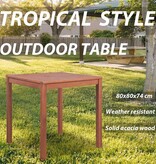 VidaXL Tuinstafel Bruin 80 x 80 x 74 cm Massief acaciahout
