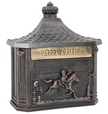 VidaXL Wandgemonteerde brievenbus met opslag Brons 40,5 x 15,5 x 44 cm