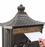 VidaXL Wandgemonteerde brievenbus met opslag Brons 40,5 x 15,5 x 44 cm