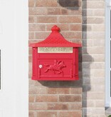 VidaXL Wandgemonteerde brievenbus met opslag Rood 40,5 x 15,5 x 44 cm
